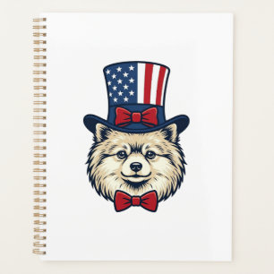 Dessin vectoriel de tête de chien patriotique grav