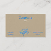 dessin vintage - crabe bleu no2 - Carte de visite (Dos)