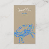 dessin vintage - crabe bleu no2 - Carte de visite (Devant)