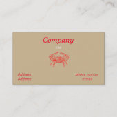 Dessin vintage - crabe - Carte de visite (Dos)