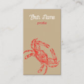 Dessin vintage - crabe - Carte de visite (Devant)