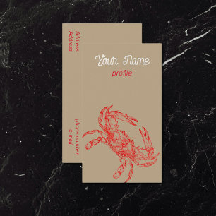 Dessin vintage - crabe - Carte de visite