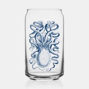 Dessin Vintage graphique octopus bleu
