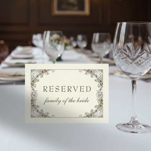 Dessin vintage ivoire fleuri mariage signe réservé