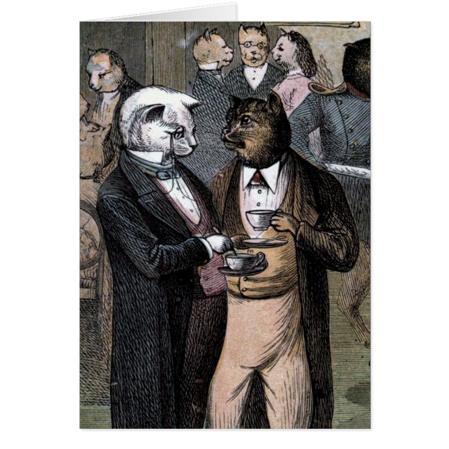 Dessin vintage : Les chats Teaparty (Devant)
