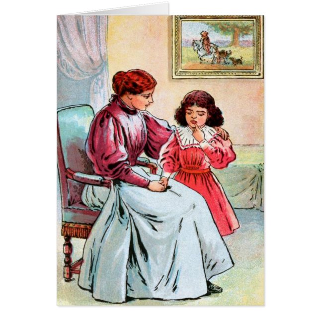 Dessin vintage : Mère et fille (Devant)