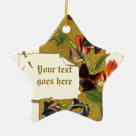 Dessin vintage rouge violet pois doux ornement (Devant)