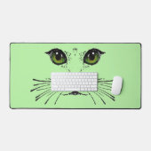 Dessin Visage de chat noir Intense yeux verts Whis (Clavier et souris)