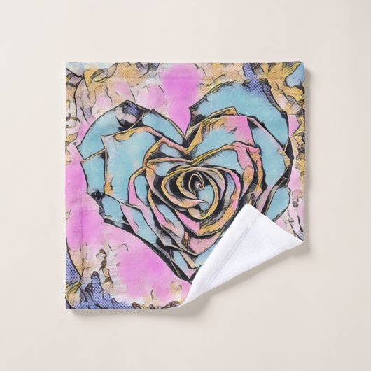 Dessin Whimsical joli coeur coloré (Gant de toilette)