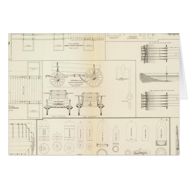 Dessins bateaux, ponts, chariots, projectiles (Devant horizontal)