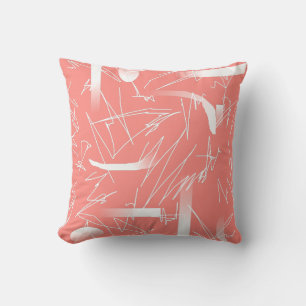 Dessins d'art Abstrait blanc Motif Cushion Coussin