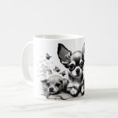 Dessins de Mug de café de chien et de chat. (Devant gauche)