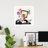 Dessins de nuit et de nuit 10 par PBaud Poster d'a (Bureau à domicile)
