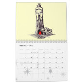 Dessins de stylo d'encre calendrier 2016 (Feb 2027)