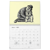 Dessins de stylo d'encre calendrier 2016 (Mar 2027)