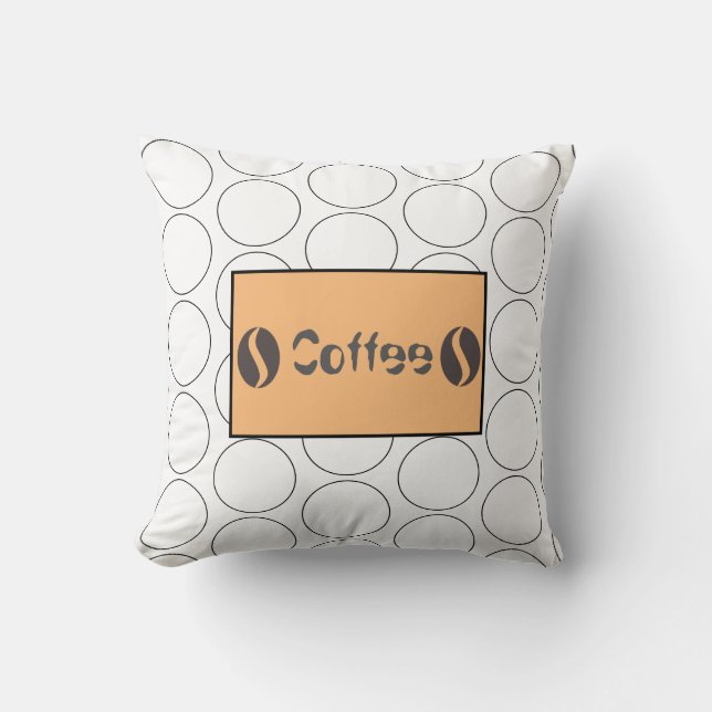 Dessous de coussin funky grains de café ronds jeté (Recto)