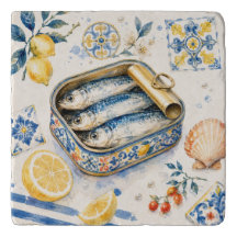 Art d'aquarelle de sardine sicilienne