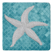 Barbe blanche Aqua Sea Glass Motif en céramique