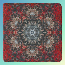 Digital Mandala rouge et blanc