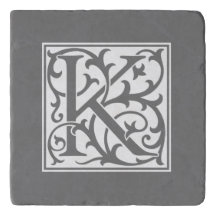 Lettre initiale du style William Morris K blanc