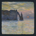 Dessous-de-plat Monet - Le Manneport, Falaise à Etretat, coucher d<br><div class="desc">Le Manneport,  Cliff à Etretat,  Sunset / Etretat,  couchant soleil - Claude Monet en 1883</div>