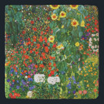 Dessous-de-plat Peinture de Gustav Klimt, jardin de ferme avec tou<br><div class="desc">Jardin de ferme avec des tournesols,  peinture populaire de Gustav Klimt</div>
