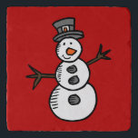 Dessous-de-plat Snowman<br><div class="desc">Illustration pour Christmas with cute,  smiley snowman decoration. C'est possible to change the background color and to add different one to the design with your choice.</div>