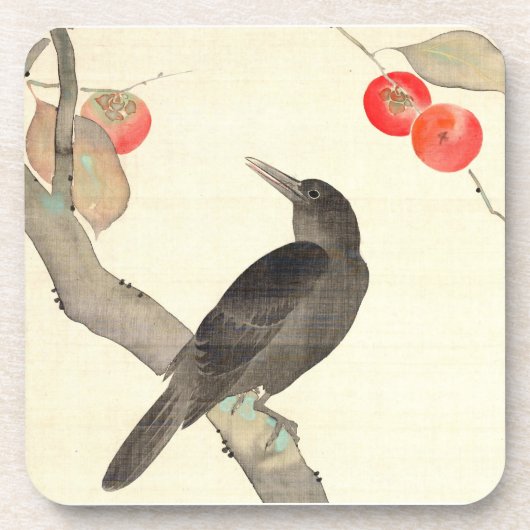Dessous-de-verre 柿 に 烏, 抱 Persimmon et Crow, Hōitsu (Devant)