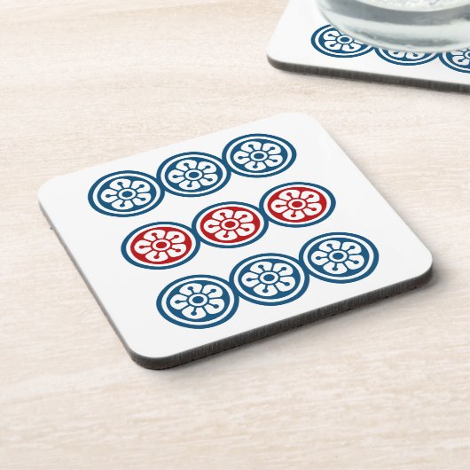 DESSOUS-DE-VERRE 麻雀牌 9筒 / NINE OF CIRCLES -MAHJONG TILE- (Côté gauche)