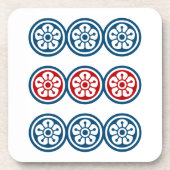DESSOUS-DE-VERRE 麻雀牌 9筒 / NINE OF CIRCLES -MAHJONG TILE- (Devant)
