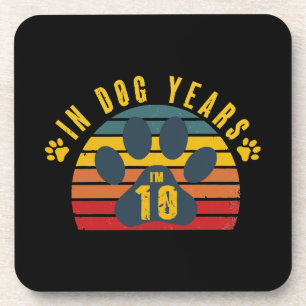Dessous-de-verre 10 ans en années chien