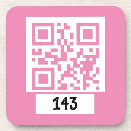 Dessous-de-verre 143 message secret de code QR, décodez-le, dites-l (Devant)