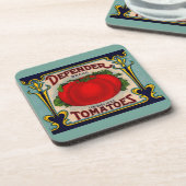 Dessous-de-verre 1910s Defender marque tomates étiquette (Côté gauche)