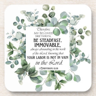 Dessous-de-verre 1 Corinthiens 15:58 Inspirational Verse Eucalyptus