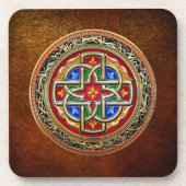 Dessous-de-verre [200] Croix celtique [Or+Émail] (Devant)