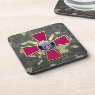 Dessous-de-verre [200] Emblème des forces terrestres ukrainiennes