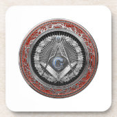 Dessous-de-verre [200] Master Mason - Silver Square & Compass (Devant)