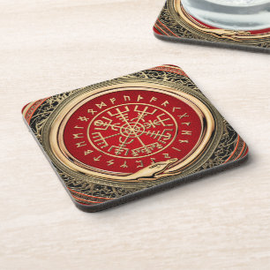 Dessous-de-verre [200] Vegvisir - Viking Gold Magic Runic Compass