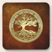 Dessous-de-verre [25] Golden Celtic Tree of Life (Devant)