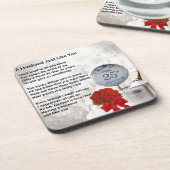 Dessous-de-verre 25ème poème de mari de mariage (Côté gauche)