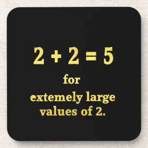 Dessous-de-verre 2 + 2 = 5 Drôle de plaisanterie mathématique