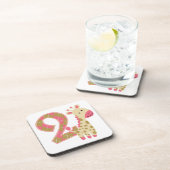 Dessous-de-verre 2e anniversaire Giraffe rose (Côté Droit)