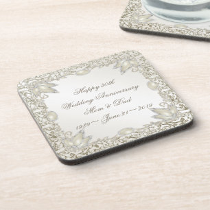 Dessous-de-verre 30ème anniversaire de mariage de perle élégante