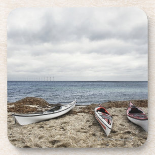 Dessous-de-verre 3 kayaks sur la plage