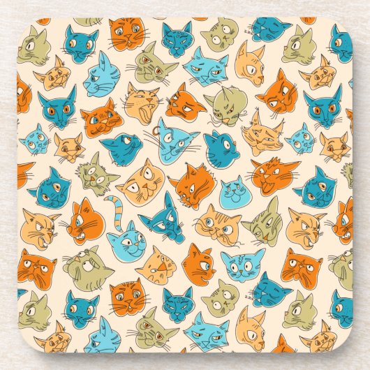 Dessous-de-verre 40 visages de chat et une queue (Devant)