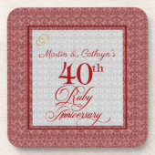 Dessous-de-verre 40e anniversaire de Ruby Damas rouges (Devant)