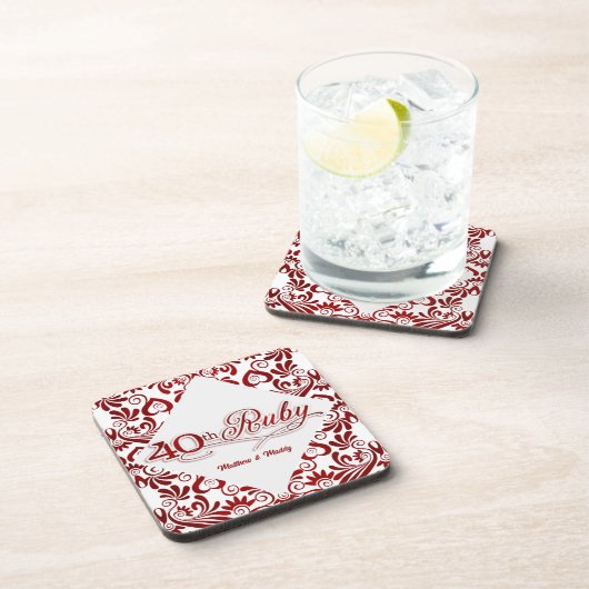 Dessous-de-verre 40e anniversaire de Ruby perruques personnalisées (Côté Droit)