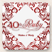 Dessous-de-verre 40e anniversaire de Ruby perruques personnalisées (Devant)