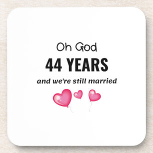 Dessous-de-verre 44e anniversaire de Mariage Dons amusants pour lui