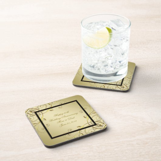Dessous-de-verre 50e anniversaire du Mariage de l'or (Côté Droit)